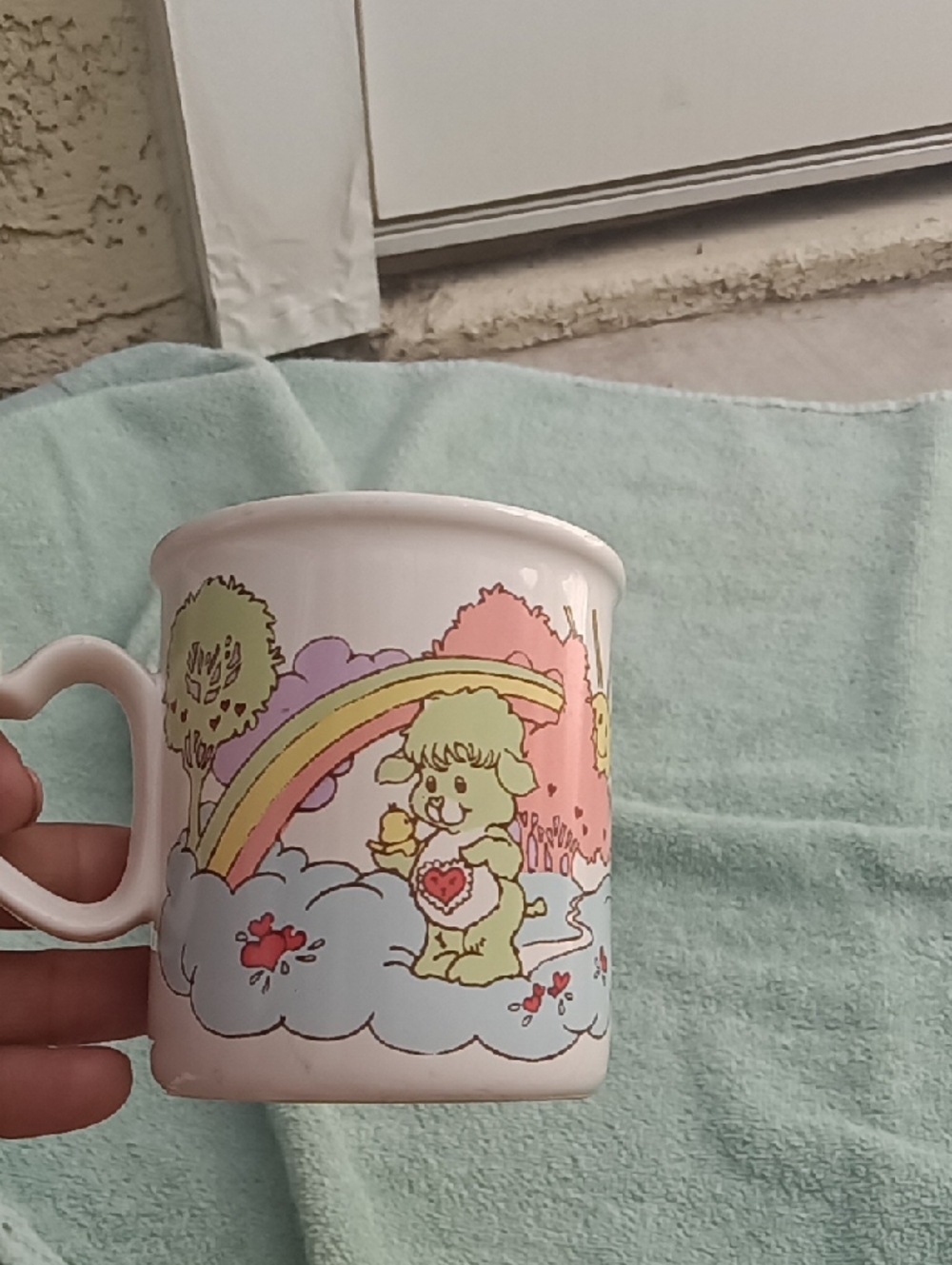 American Greetings White Pastel Rainbow & Lamb Ceramic Mug